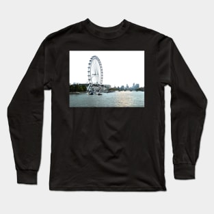 Sunset on river Thames with London Eye Long Sleeve T-Shirt